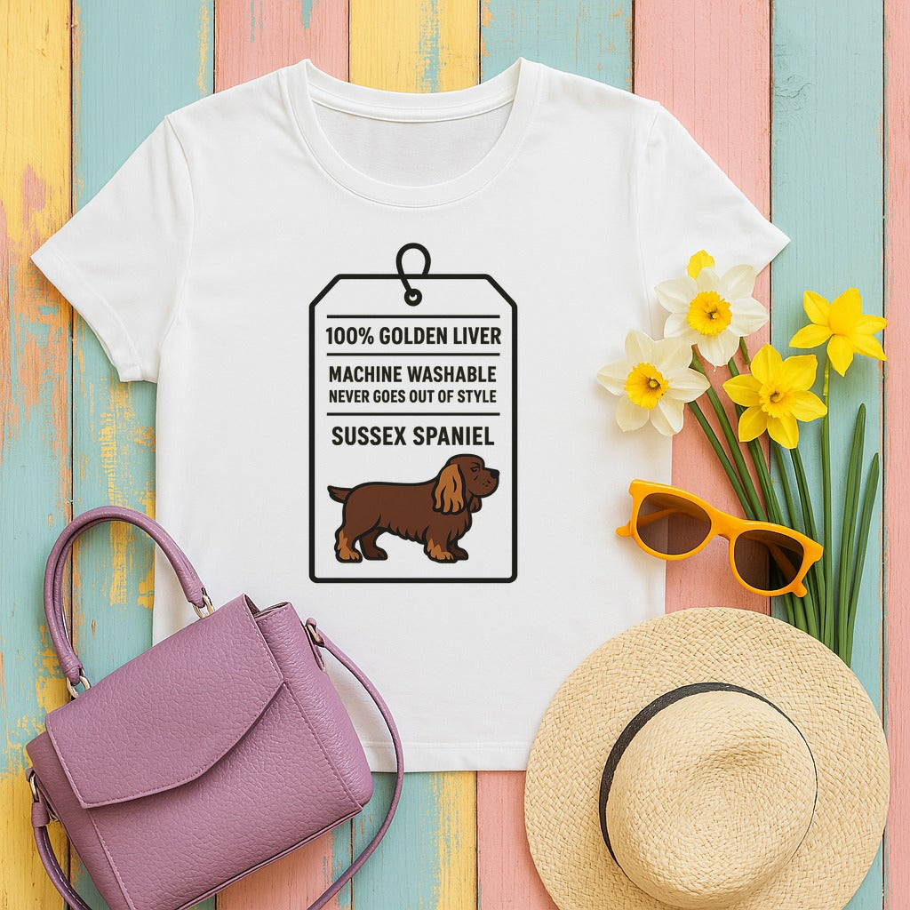 Sussex 100% Golden Liver Tee in White