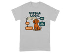 Vizsla logic flowchart with a dog asking "Am I touching you?"