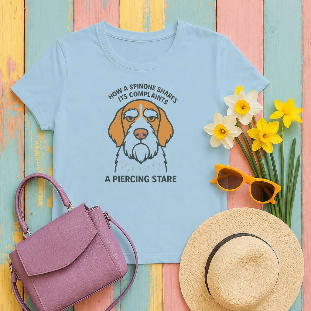 Spinone Italiano A Piercing Stare Tee in Light Blue