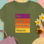 Eat, Sleep, Pet Vizslas, Repeat Colorblock T-Shirt