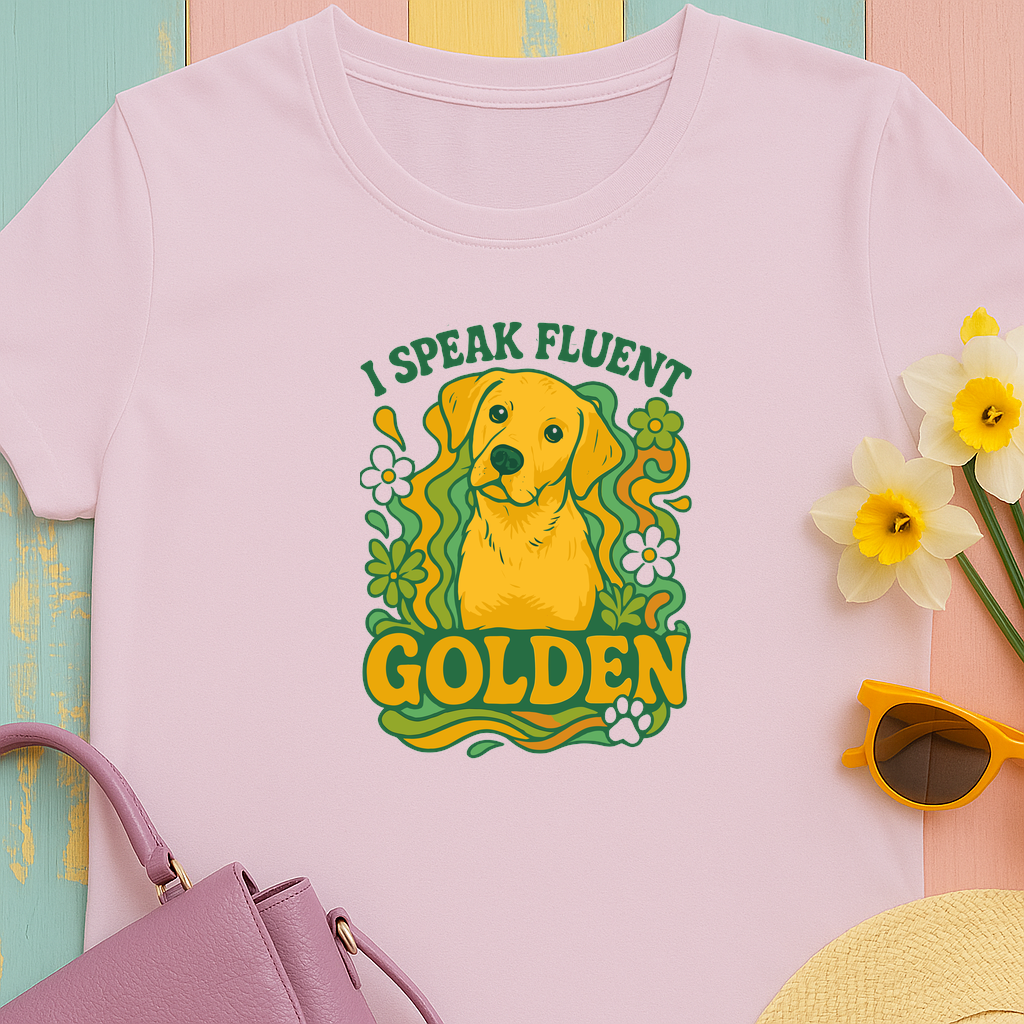 Golden Retriever T-Shirt - I Speak Fluent Golden