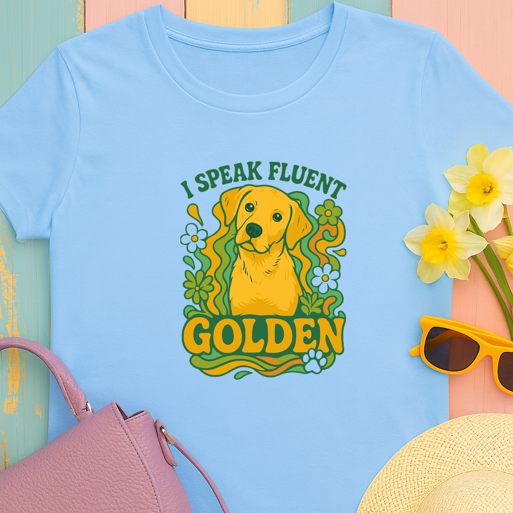 Golden Retriever T-Shirt - I Speak Fluent Golden