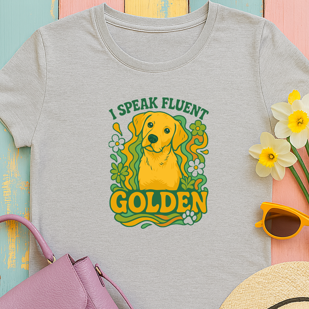 Golden Retriever T-Shirt - I Speak Fluent Golden