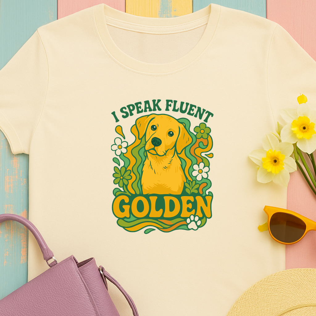 Golden Retriever T-Shirt - I Speak Fluent Golden