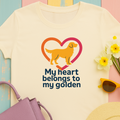 Golden Retriever "My heart belongs to my golden" t-shirt, view 3