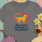 Golden Retriever "My heart belongs to my golden" t-shirt
