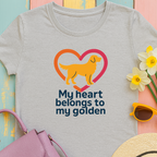 Golden Retriever "My heart belongs to my golden" t-shirt