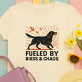 Graphic T-shirt: Gordon Setter "Fueled by Birds and Chaos" t-shirt, view 2