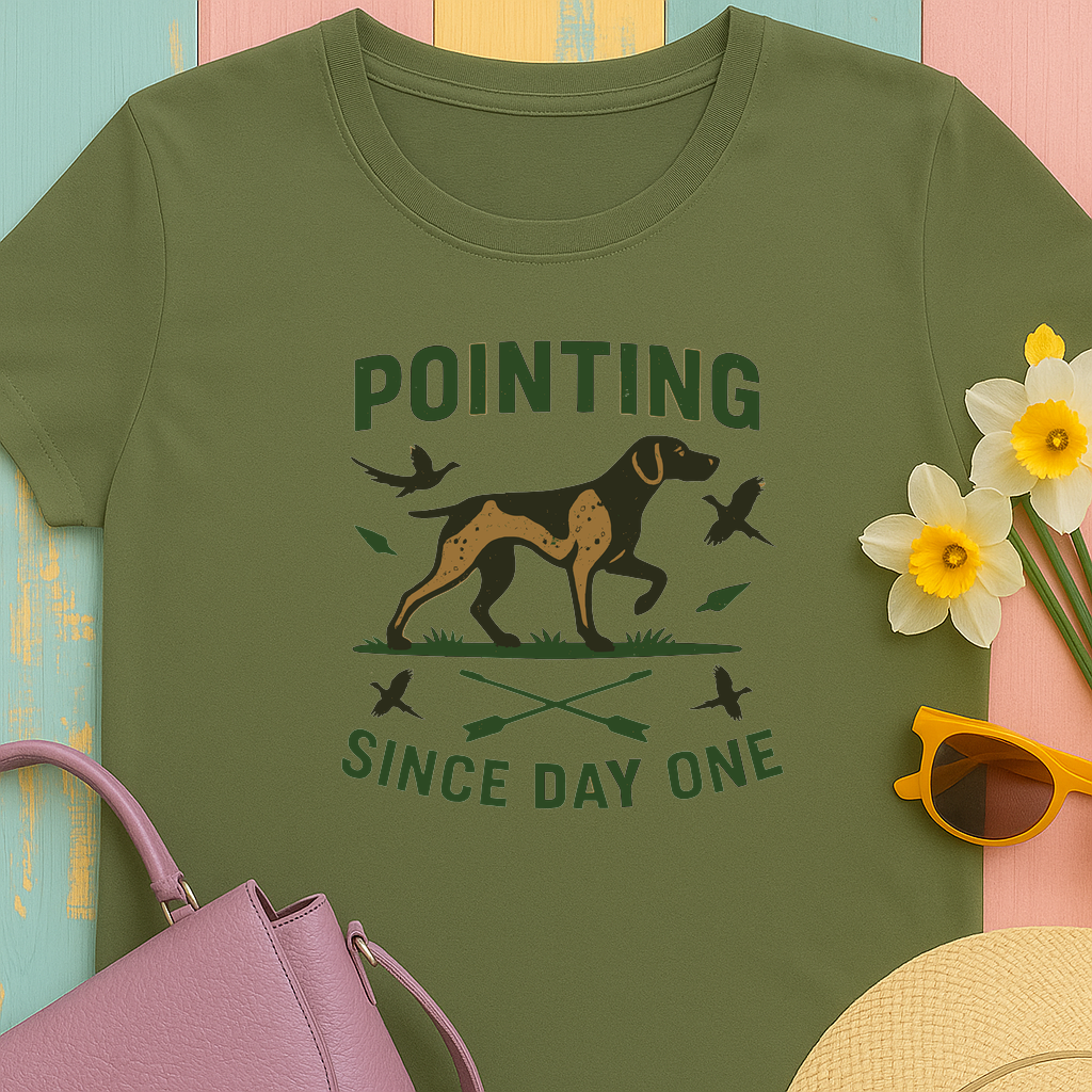 German Shorthaired Pointer 'Pointing since day one' t-shirt