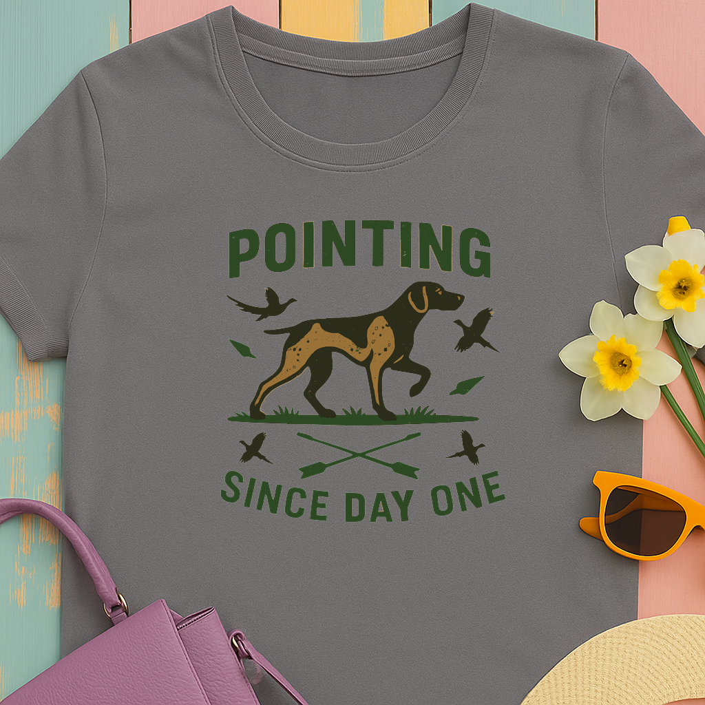 German Shorthaired Pointer 'Pointing since day one' t-shirt