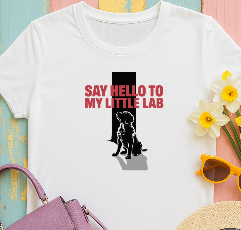 "Say hello to my little lab" - Dog Lover Gift - Lab Puppy Unisex T-shirt