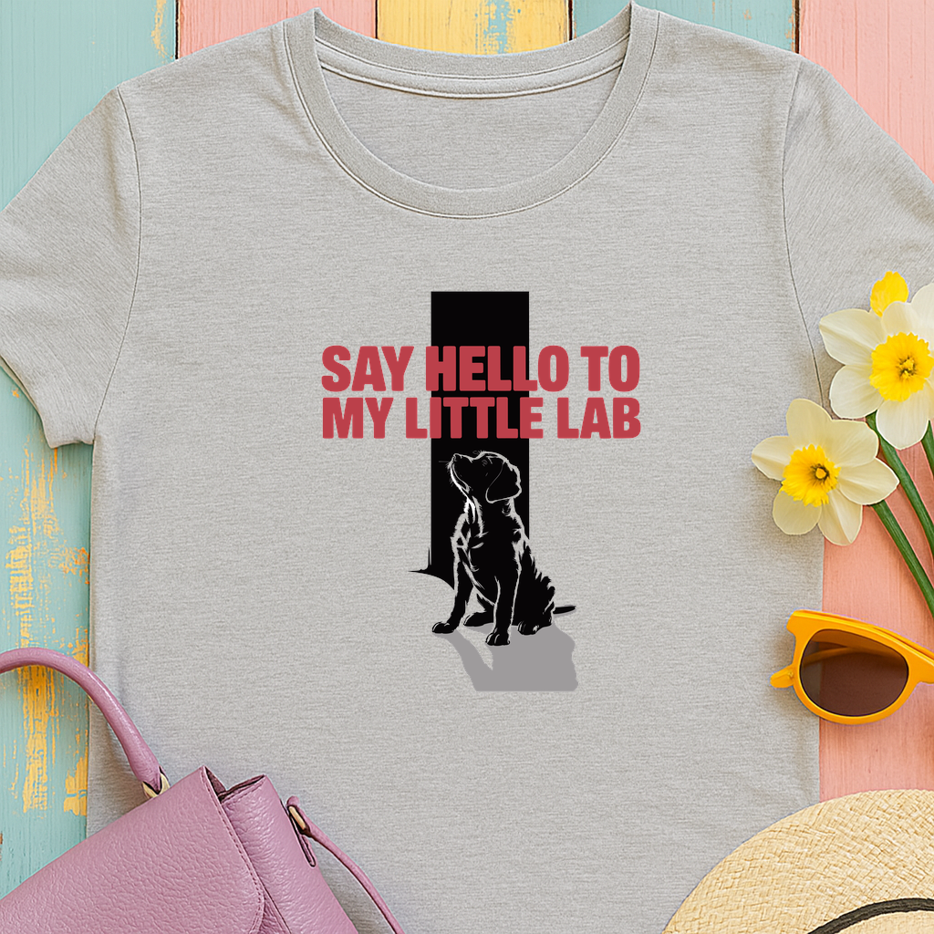 "Say hello to my little lab" - Dog Lover Gift - Lab Puppy Unisex T-shirt