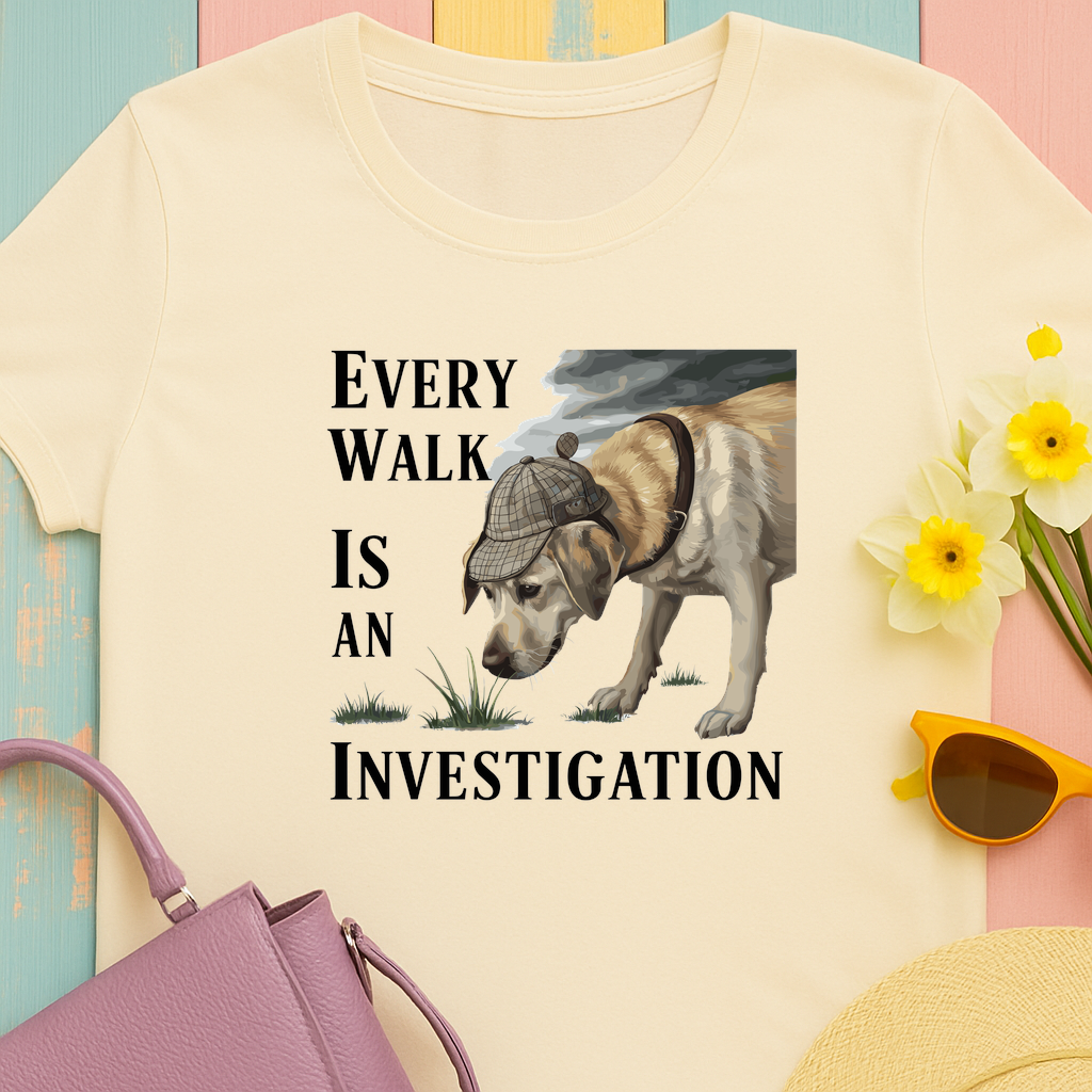 Yellow Lab Every Walk is an Investigation Tee