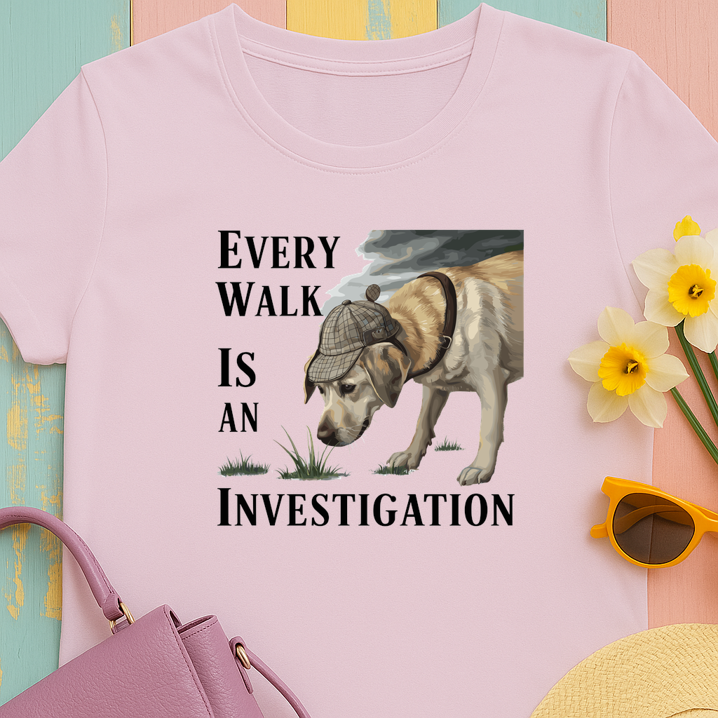 Yellow Lab Every Walk is an Investigation Tee