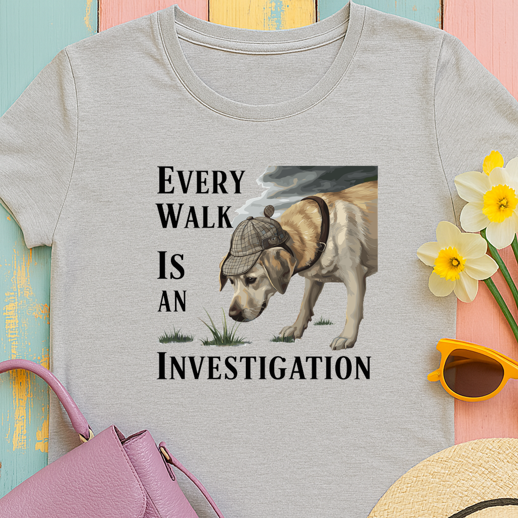 Yellow Lab Every Walk is an Investigation Tee