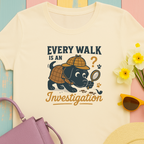 Black Lab "Every Walk is an Investigation" Cartoon Tee