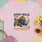 Black Lab "Every Walk is an Investigation" Cartoon Tee