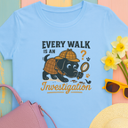 Black Lab "Every Walk is an Investigation" Cartoon Tee