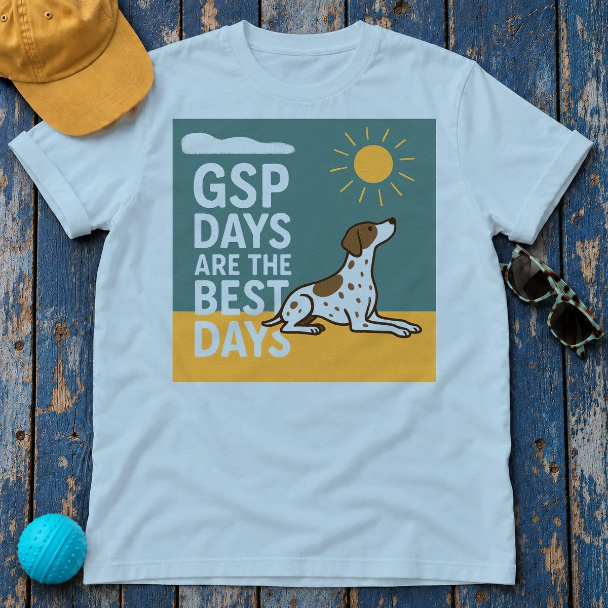 GSP Best Days Premium Graphic T-Shirt in Light Blue