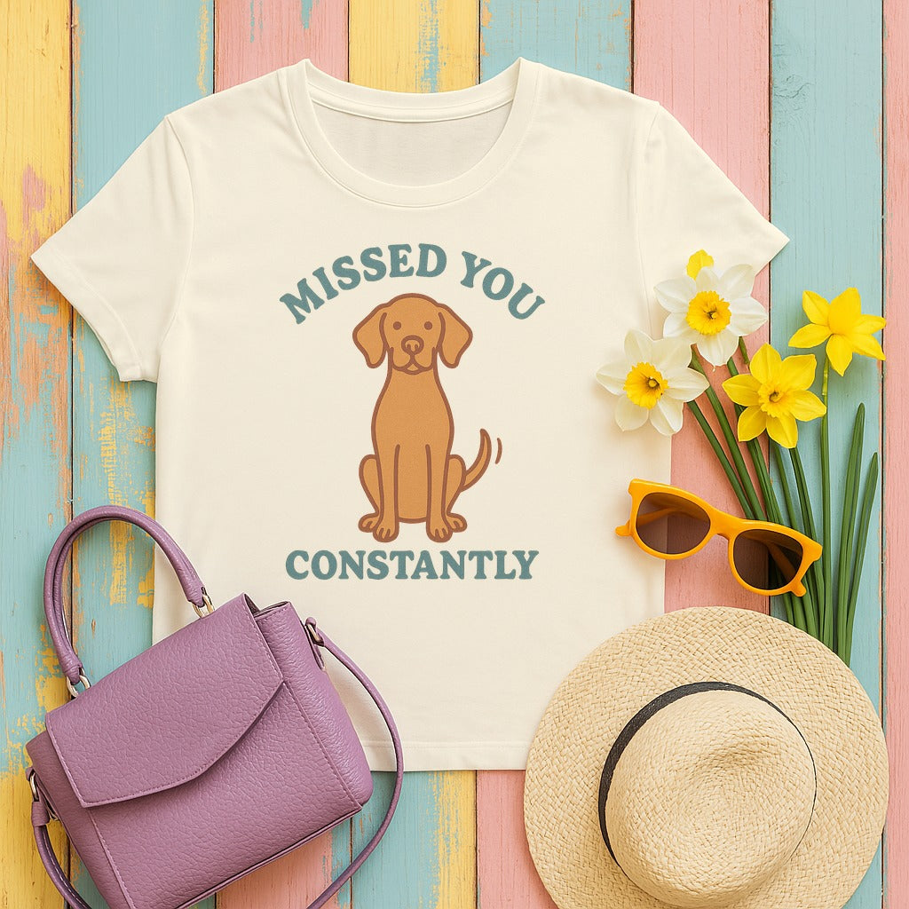 Vizsla Missed You Constantly Tee in Natural