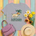 Spinone Italiano Slow Down Chase Squirrels Tee in Athletic Heather