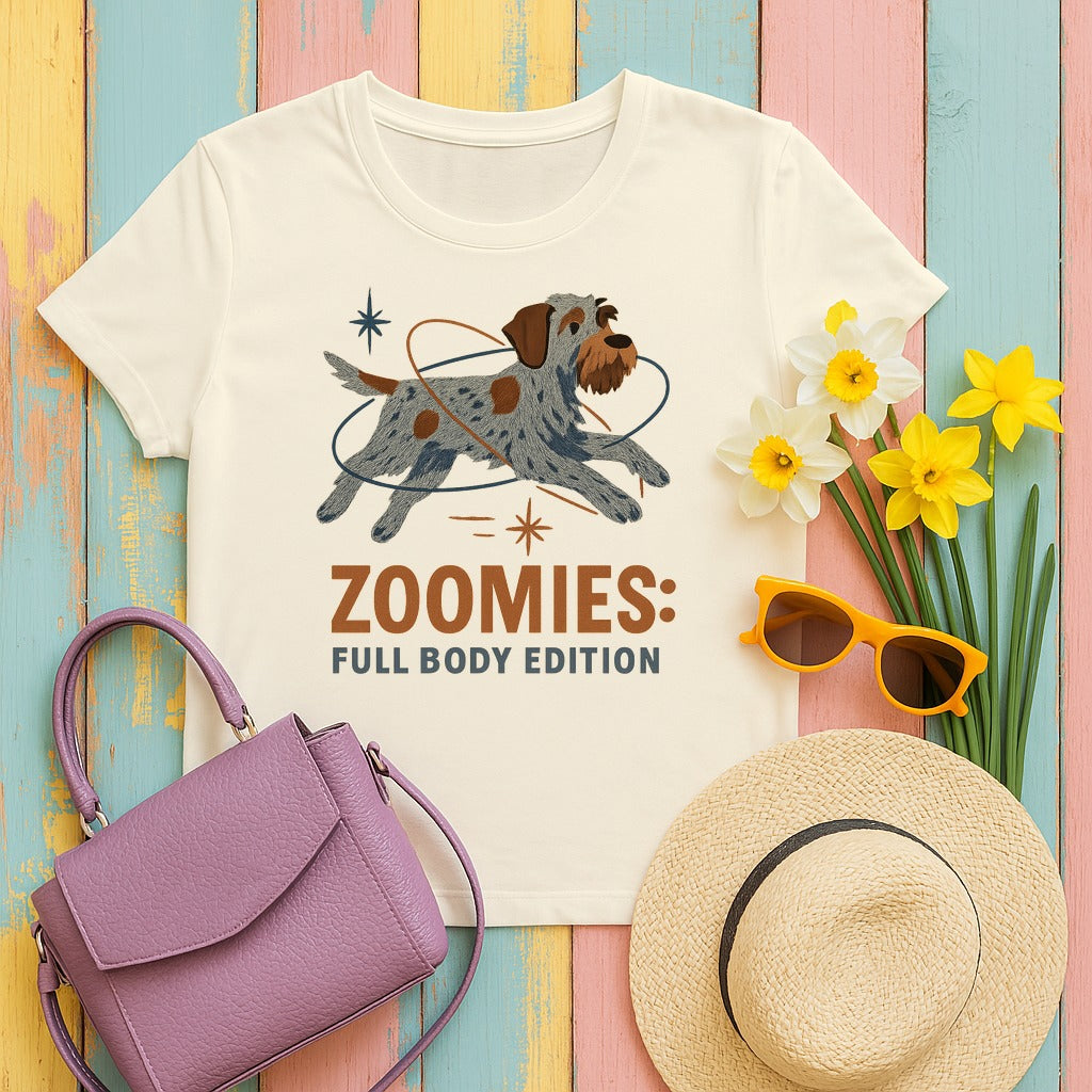 Wirehaired Pointing Griffon Zoomies T-shirt in Natural