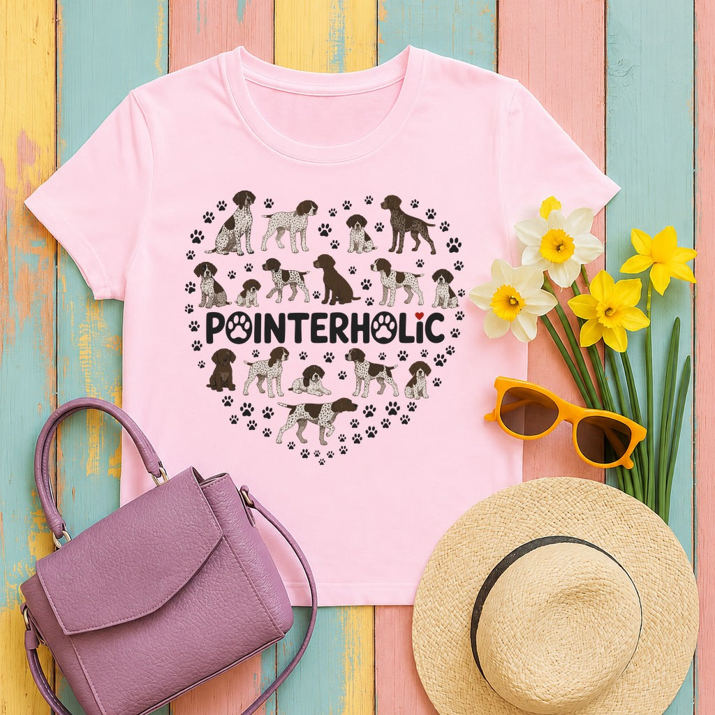The Pointerholic GSP Heart T-Shirt in Light Pink