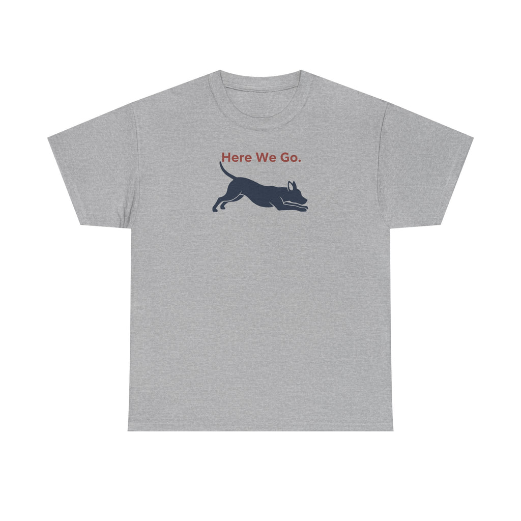 Here We Go. Dog Running Silhouette T-Shirt