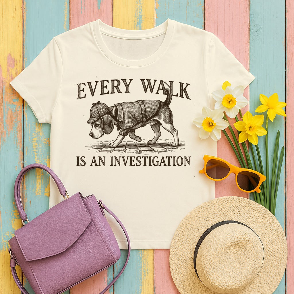 Beagle Every Walk Investigation T-shirt in Natural