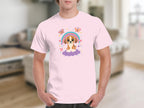 Adorable Puppy with Rainbow Graphic Casual Tee