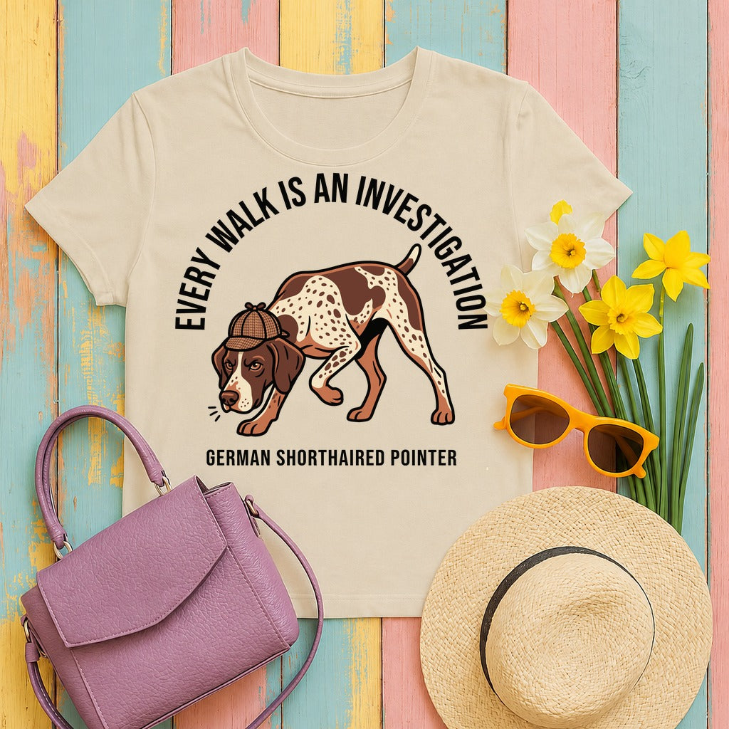 German Shorthaired Pointer Detective T-Shirt in Sand