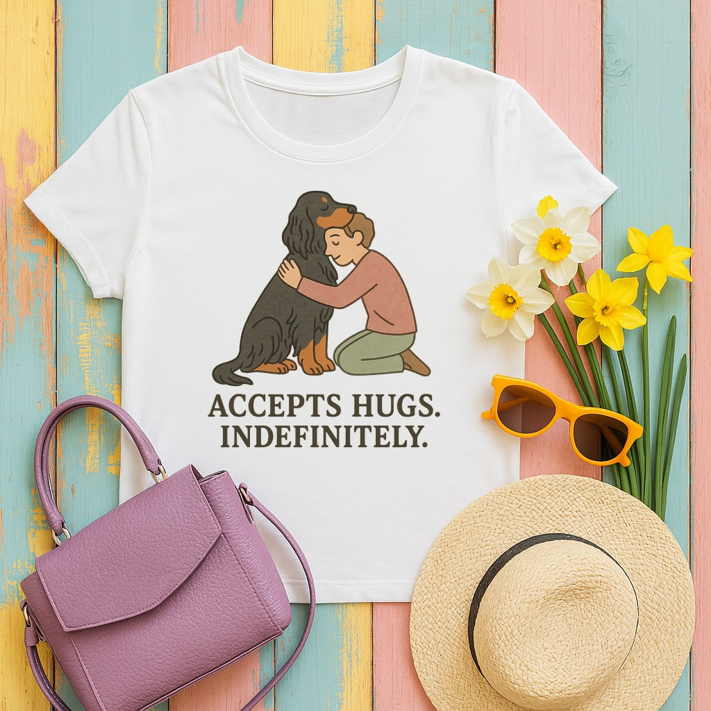 Gordon Accepts Hugs Indefinitely Tee in White