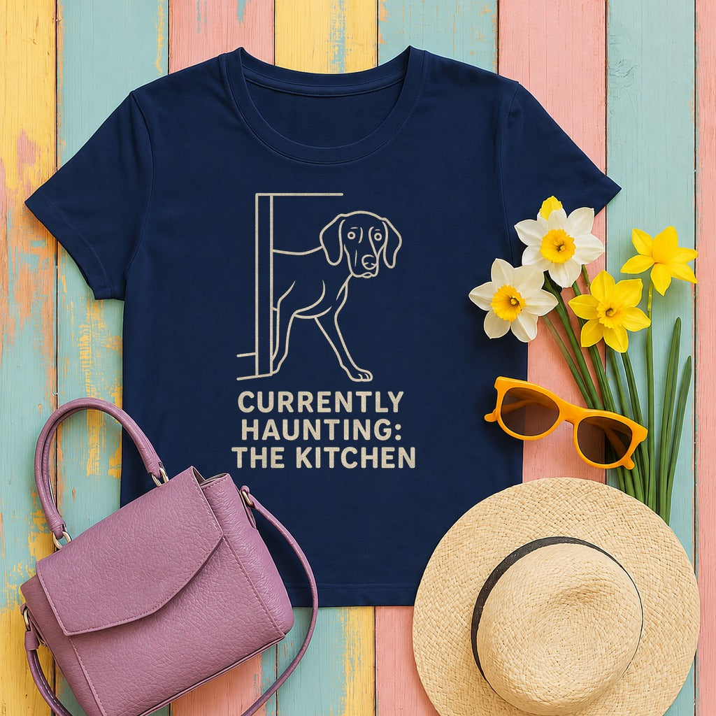 Weimaraner Currently Haunting Tee in Navy