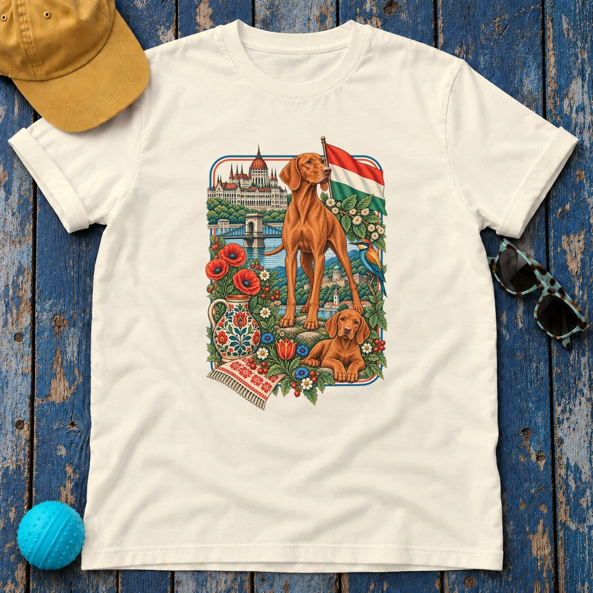 Vizsla Hungary Heritage T-Shirt in Natural