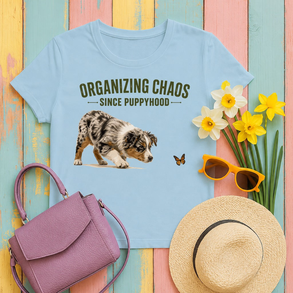 Organizing Chaos Aussie T-Shirt in Light Blue