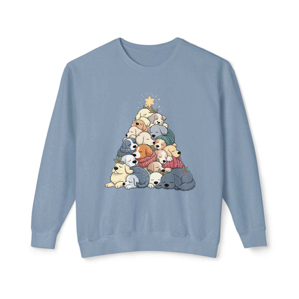 Festive Dog Pile Christmas Sweatshirt Holiday product type