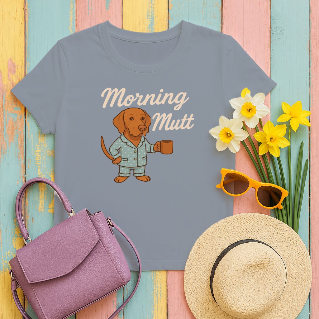 Morning Mutt Cute Dog Graphic Tee Shirt product