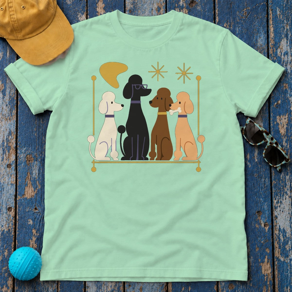 Mod Poodle Rendezvous T-Shirt in Mint Green