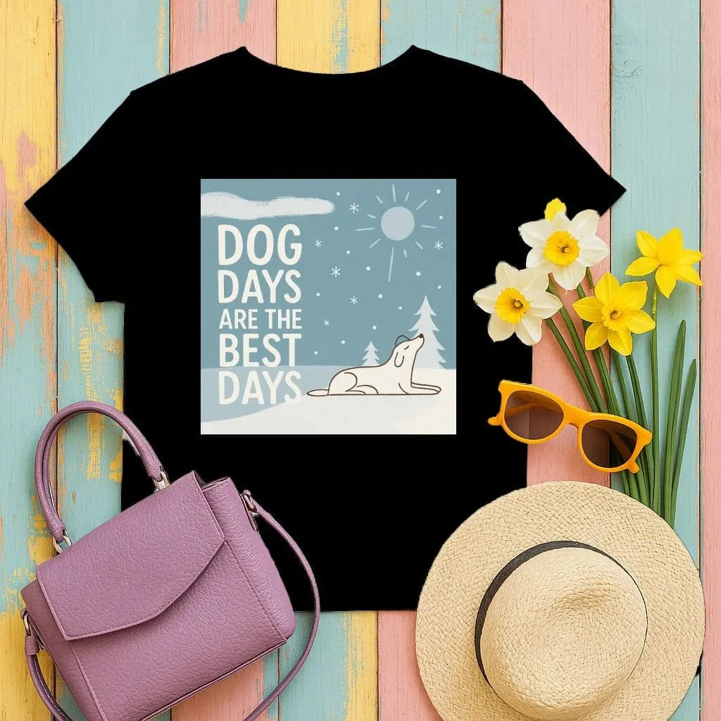 Dog Days Are The Best Days Winter T-Shirt Black T-shirt