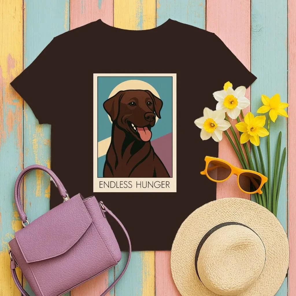 Endless Hunger Chocolate Labrador T-Shirt Dark Chocolate T-shirt