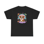 Adorable English Bulldog with Rainbow T-Shirt