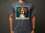 Gray t-shirt with a beagle portrait and text "ENDLESS HUNGER".