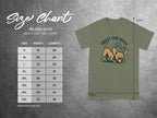 Gildan 5000 size chart for heavy cotton t-shirt with chihuahua graphic.