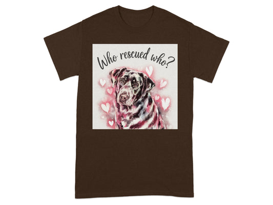 Who Rescued Who Heart Background T-Shirt product