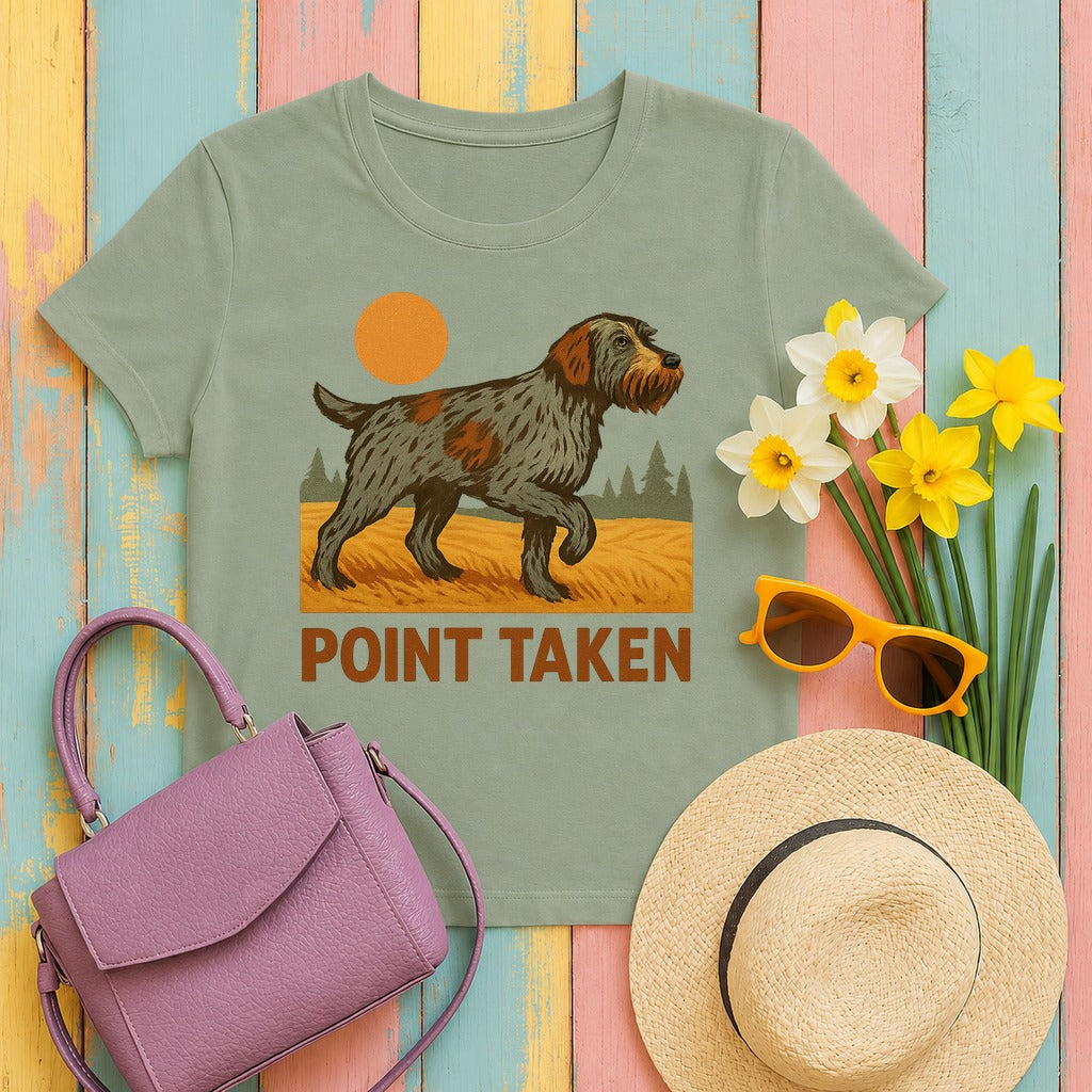 Wirehaired Pointing Griffon Point Taken T-shirt in Sage