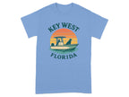 Key West Florida Sunset Boat Graphic T-shirt product