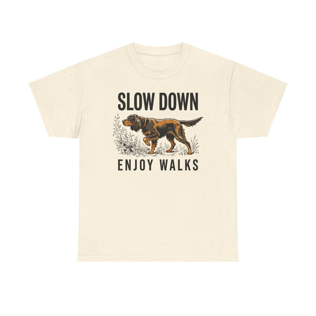Slow Down Enjoy Walks Gordon Setter T-Shirt