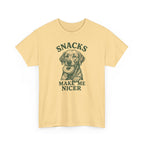Snacks Make Me Nicer Labrador With Donut Graphic Novelty T-Shirt