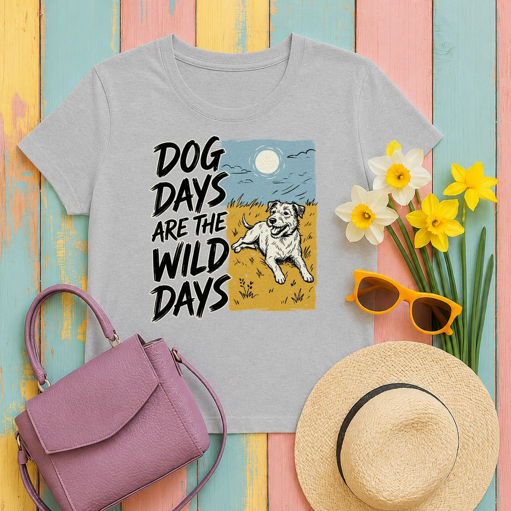 Dog Days Are Wild Days Terrier T-Shirt in Sport Grey