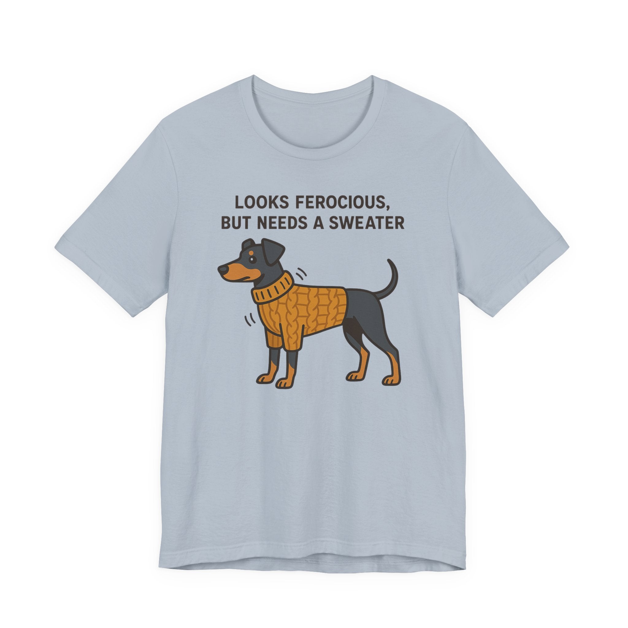 Doberman Looks Ferocious But Needs a Sweater Tee